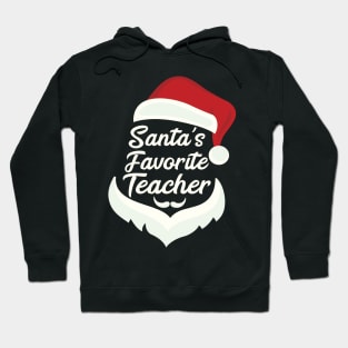 Santa's Favorite Teacher Christmas Funny Xmas Gift Hoodie